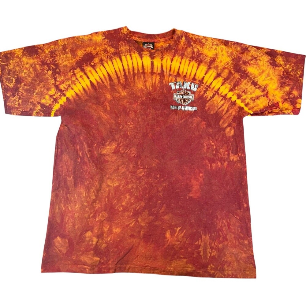 Taku Harley-Davidson Juneau Alaska Men's Vintage Tie Dye T-Shirt Large